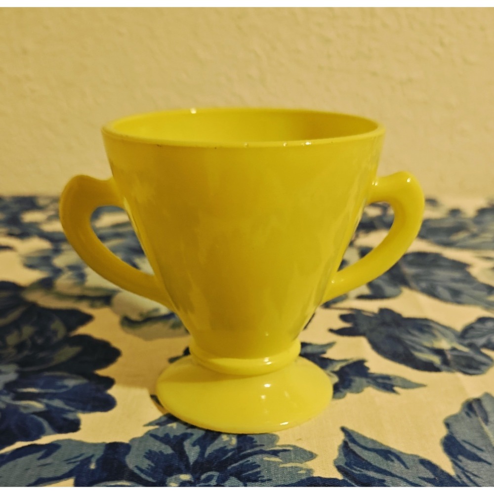 vintage Hazel-Atlas glass Ovide Chartreuse Sugar Bowl